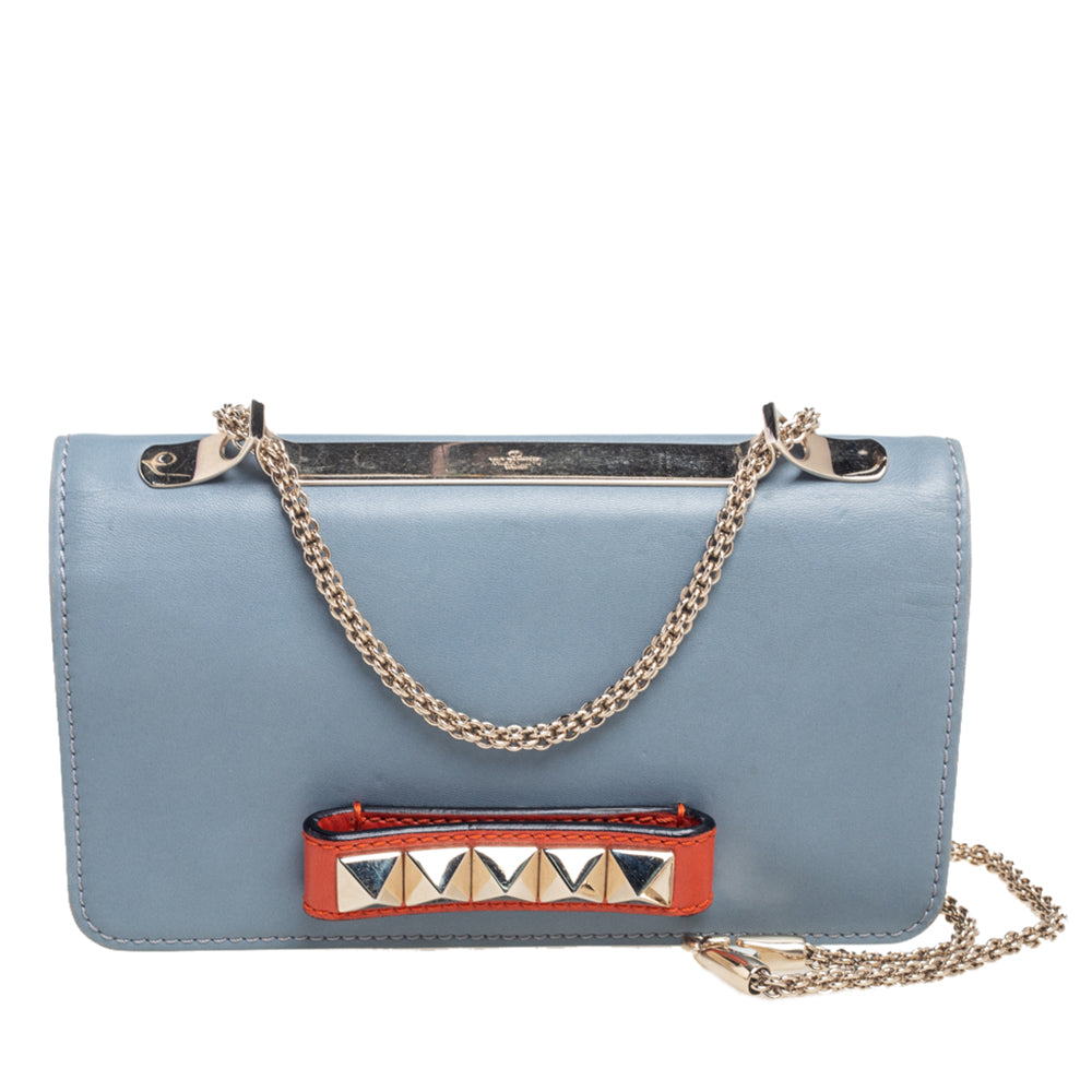 Valentino Multicolor Leather Rockstud Va Va Voom Chain Clutch