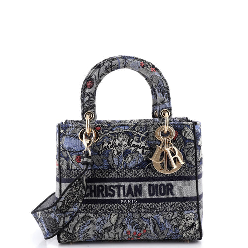 Lady D-Lite Bag Embroidered Canvas Medium
