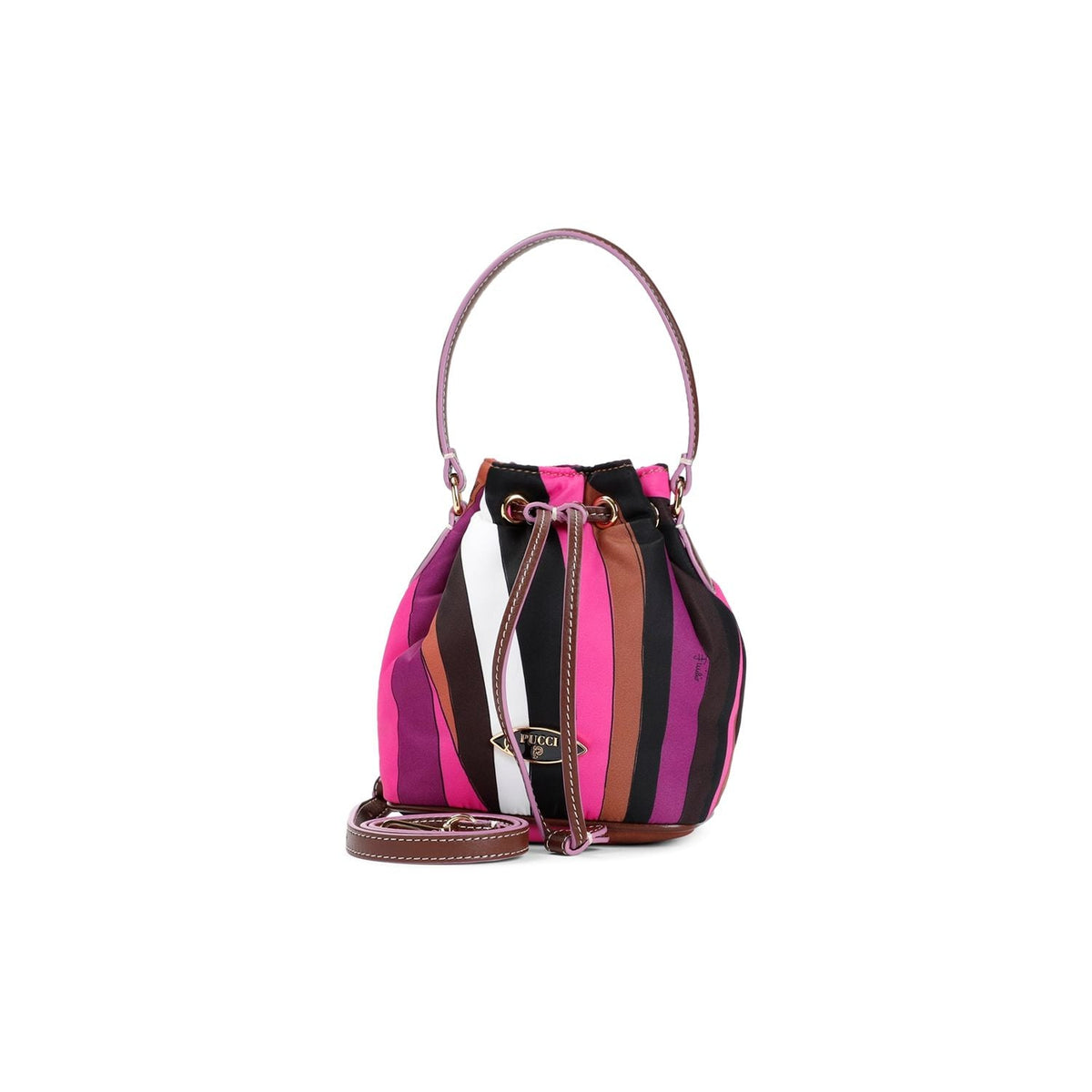 Emilio Pucci Women's Drawstring Pouch Bag Small in Pink & Purple | Size UNICA | 4UBC304U151