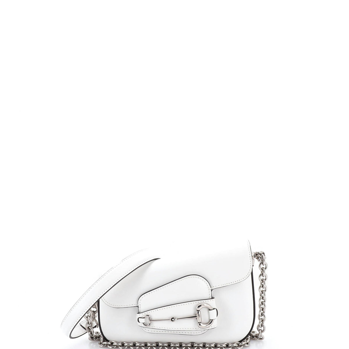 Gucci GUCCI Horsebit 1955 Asymmetric Shoulder Bag Leather Mini
