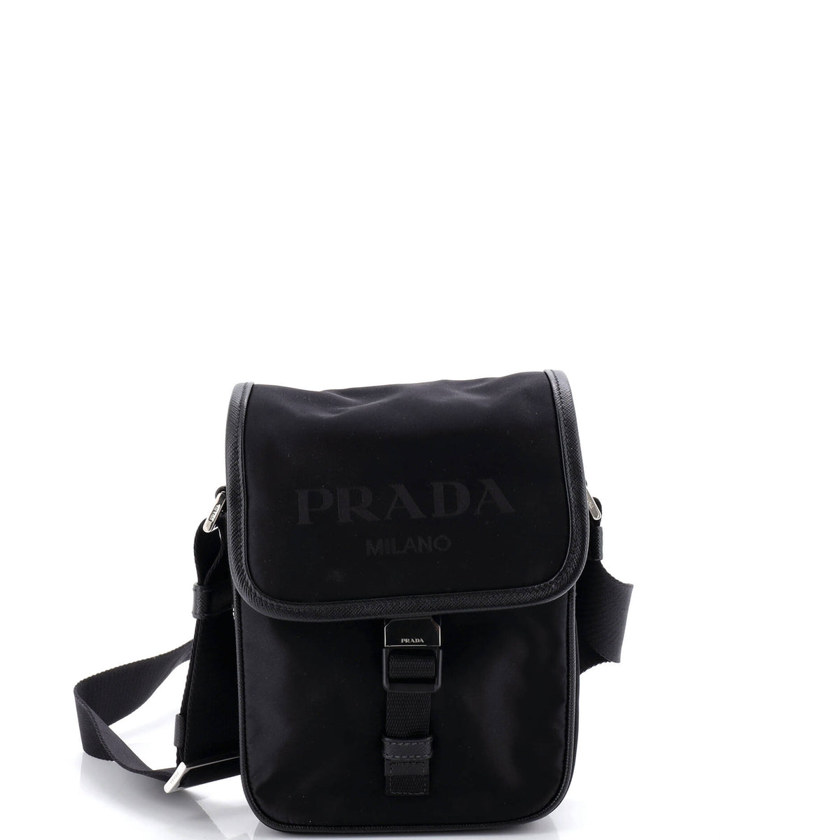 Prada PRADA Logo Buckle Messenger Bag Nylon
