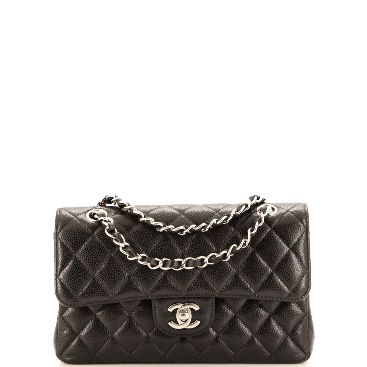 Chanel CHANEL Classic Double Flap Bag Quilted Caviar Small