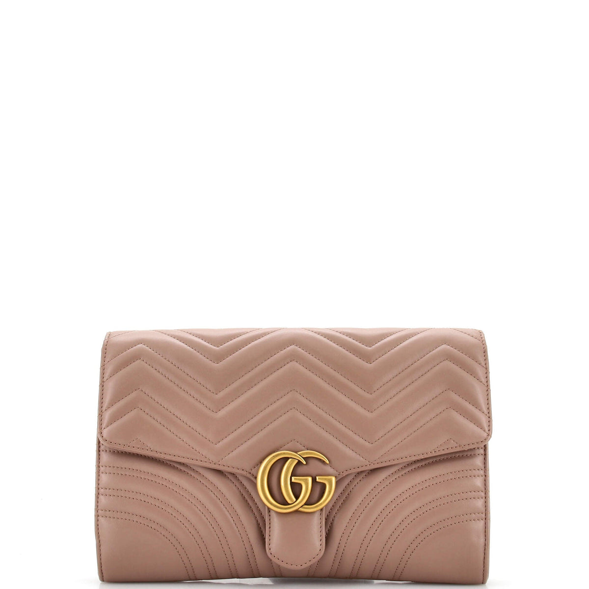 Gucci GUCCI GG Marmont Flap Clutch Matelasse Leather