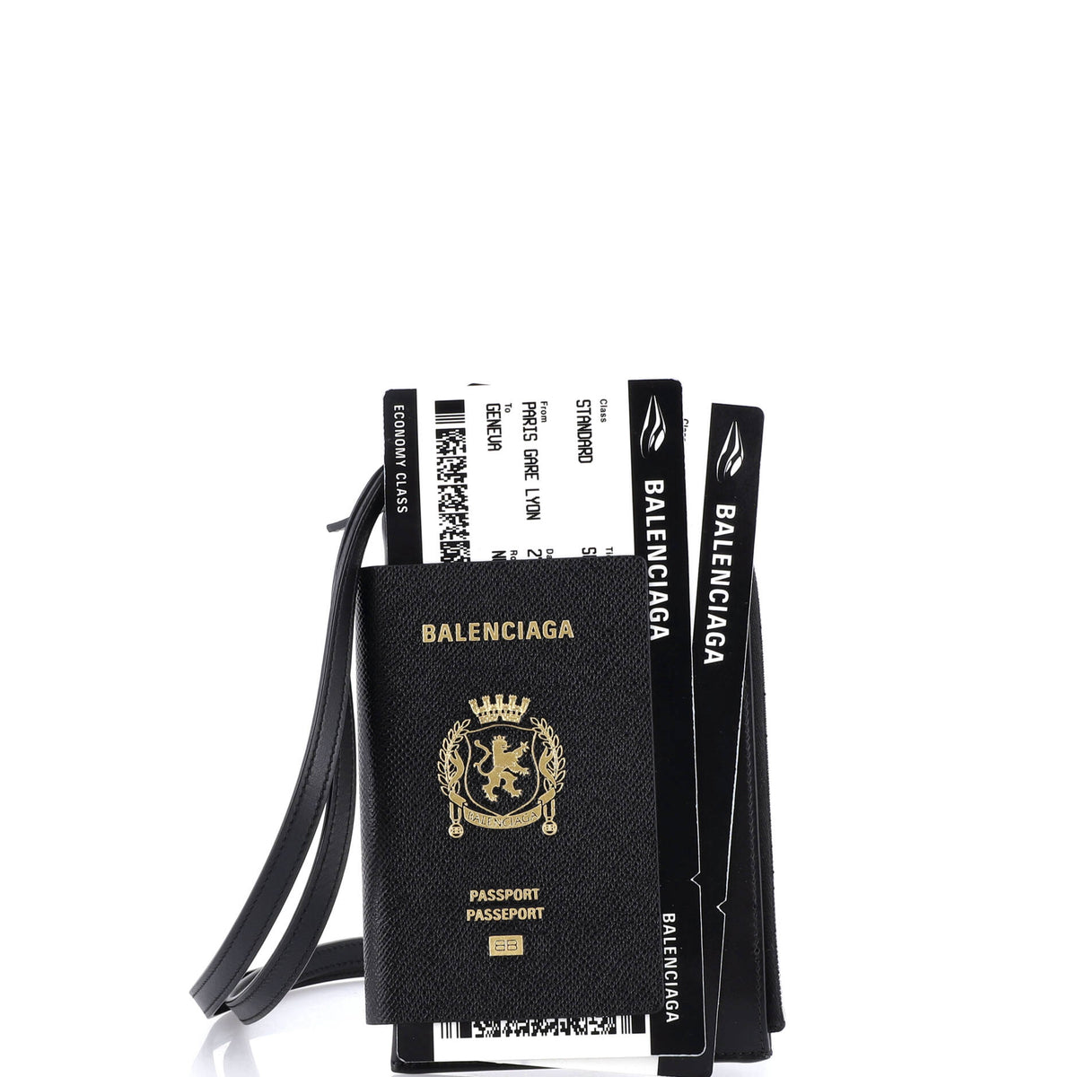 Balenciaga Passport Phone Holder Printed Leather