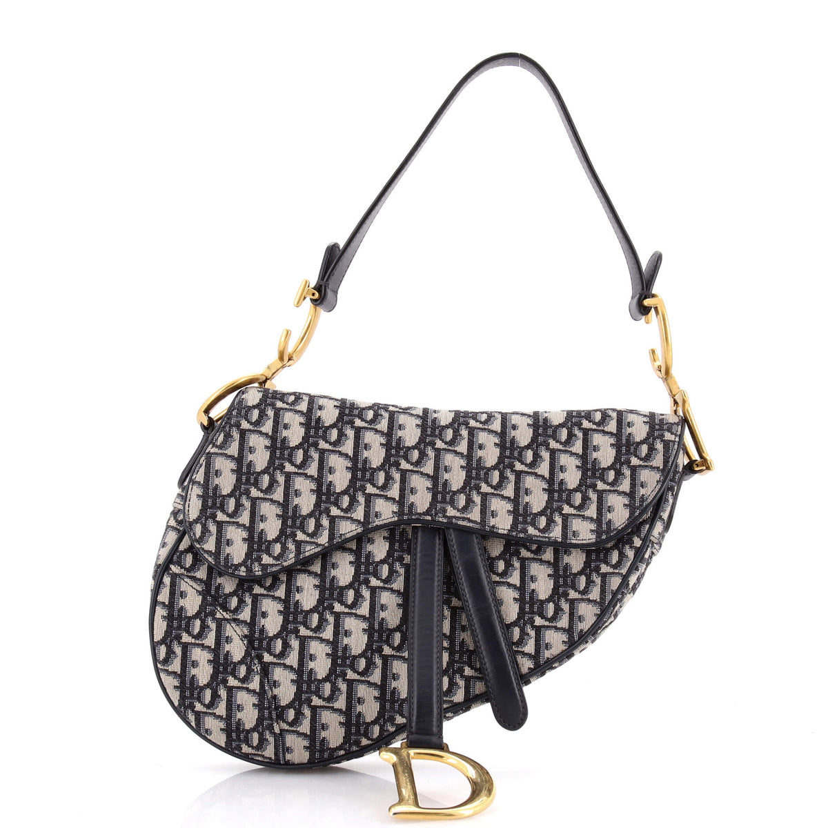 Christian Dior Saddle Handbag Oblique Canvas Medium