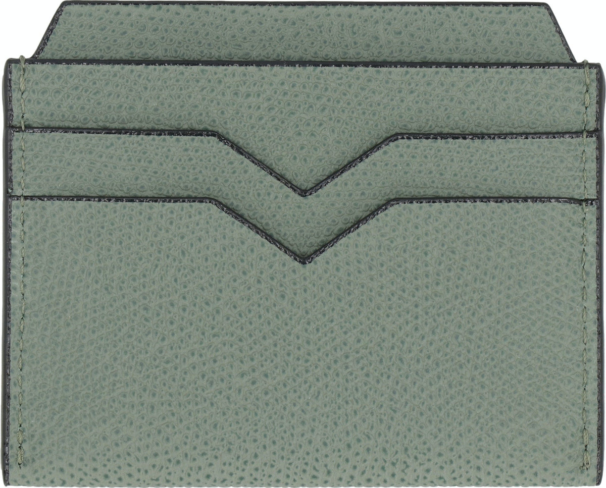Valextra Men's Leather Card Holder in Green | SGNL0077028L99CC99 Color VMU