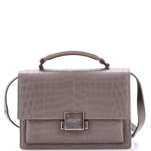 Bellechasse Satchel Crocodile Embossed Leather Medium