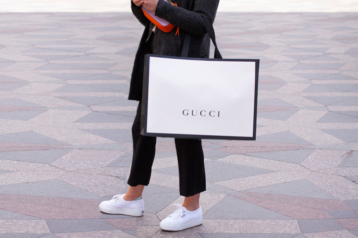 Large Gucci Shopping Bag in Black and White