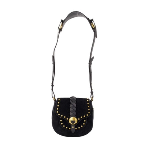 Isabel Marant Bayia Shoulder Studded Calfskin Crossbody Bag - Black