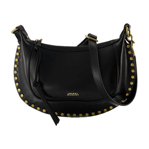 Isabel Marant Bayia Shoulder Gold Studded Calfskin Shoulder Bag - Black