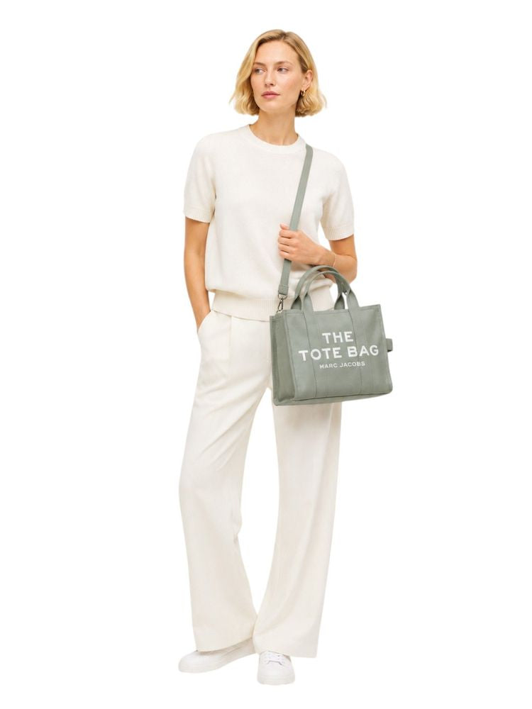 Marc Jacobs Marc Jacobs Medium Logo - Embroidered Cotton Tote Bag - Gray