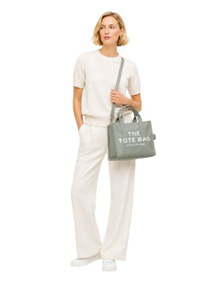 Marc Jacobs Medium Logo - Embroidered Cotton Tote Bag - Gray
