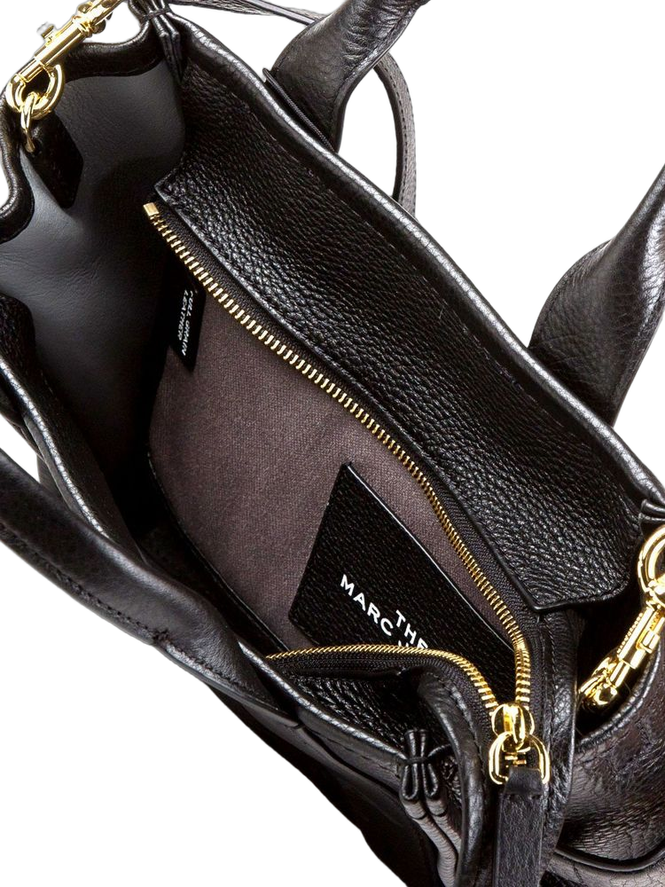 Marc Jacobs Marc Jacobs Babe Top Handle Grained Calf Leather Tote Bag - Black