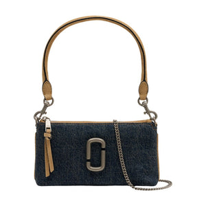 Marc Jacobs Shoulder Bag Cotton with Leather Trim - Navy