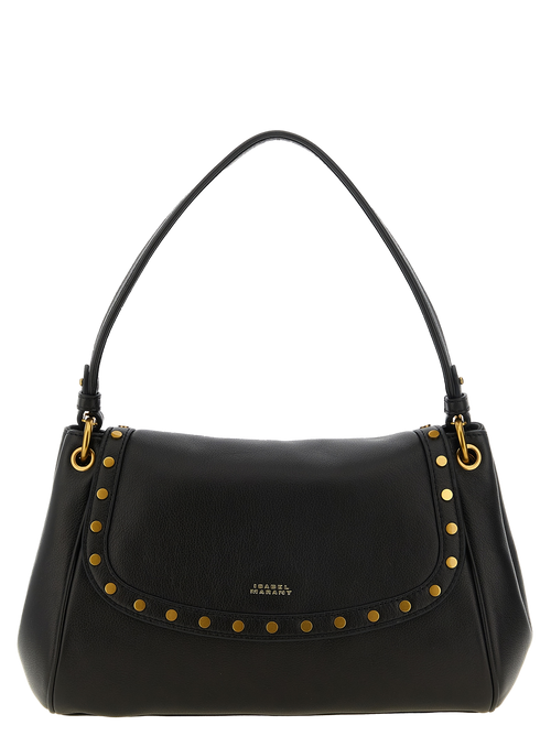 Isabel Marant Bayia Shoulder Lambskin Leather Shoulder Bag - Black