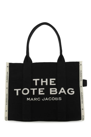 Marc Jacobs Tote Bag Logo - Embroidered Fabric - Black
