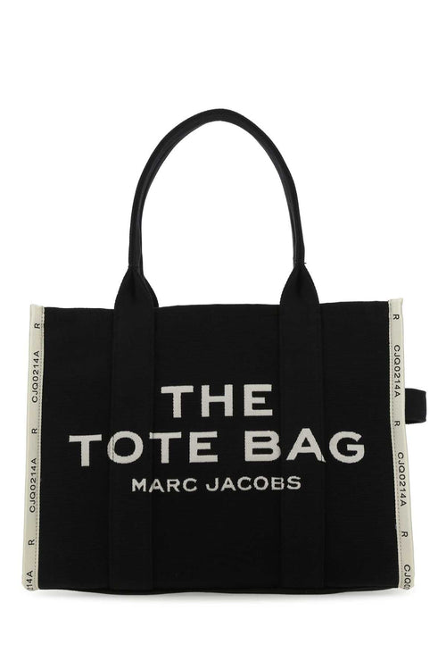 Marc Jacobs Tote Bag Logo - Embroidered Fabric - Black