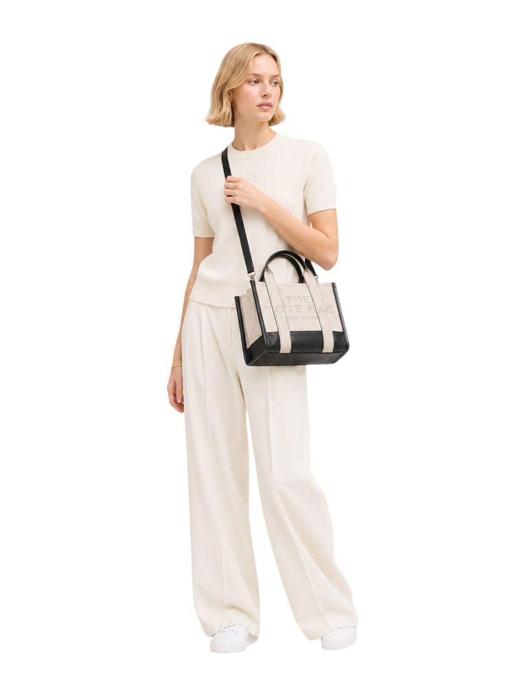 Marc Jacobs Marc Jacobs Babe Small Tote Colorblock Cow Leather Tote Bag - White