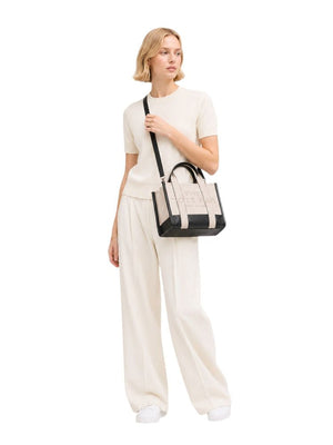 Marc Jacobs Babe Small Tote Colorblock Cow Leather Tote Bag - White