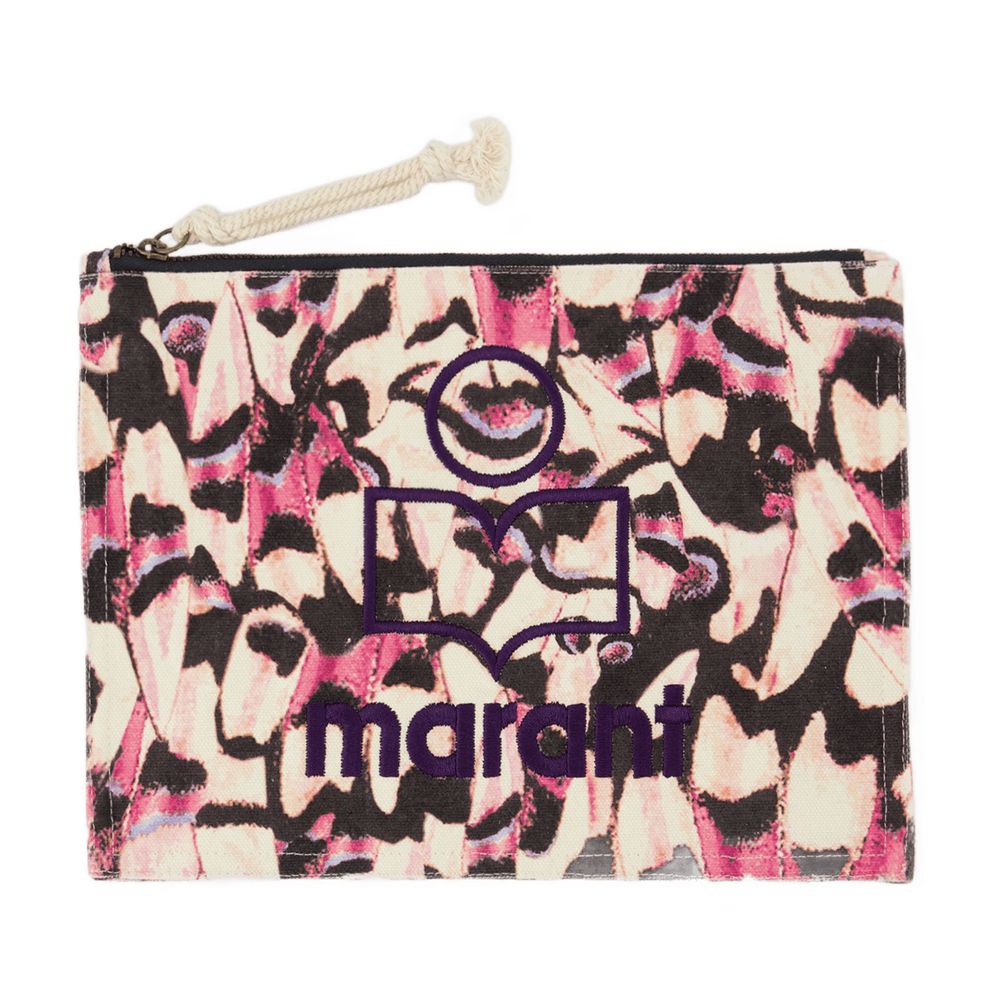 Isabel Marant Isabel Marant Bolton Pouch Abstract Print Cotton Clutch - Multicolor