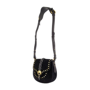 Isabel Marant Bayia Shoulder Studded Calfskin Crossbody Bag - Black