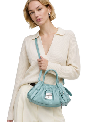 Marc Jacobs Shoulder Bag Calf Leather Satchel - Blue
