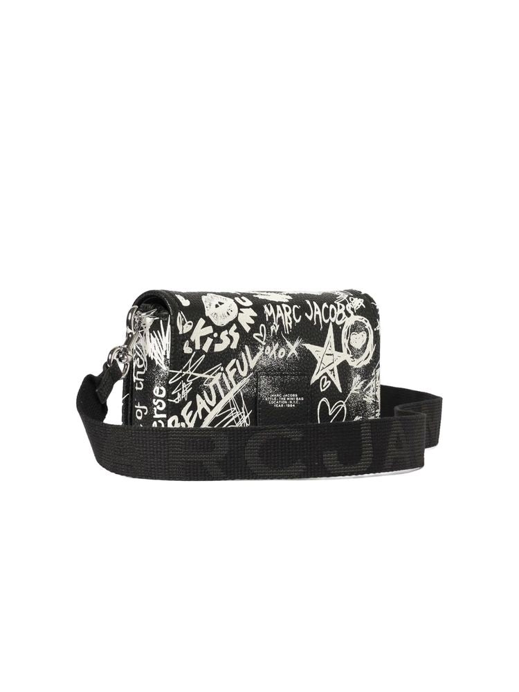 Marc Jacobs Marc Jacobs Nylon Crossbody Crossbody Printed Calf Leather Crossbody Bag - Black