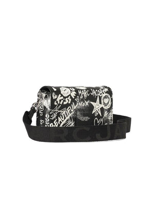 Marc Jacobs Nylon Crossbody Crossbody Printed Calf Leather Crossbody Bag - Black