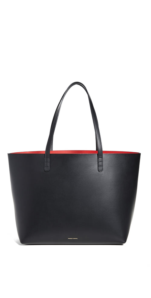 Mansur Gavriel Tote Large Large Tote Bag Black/Flamma One Size