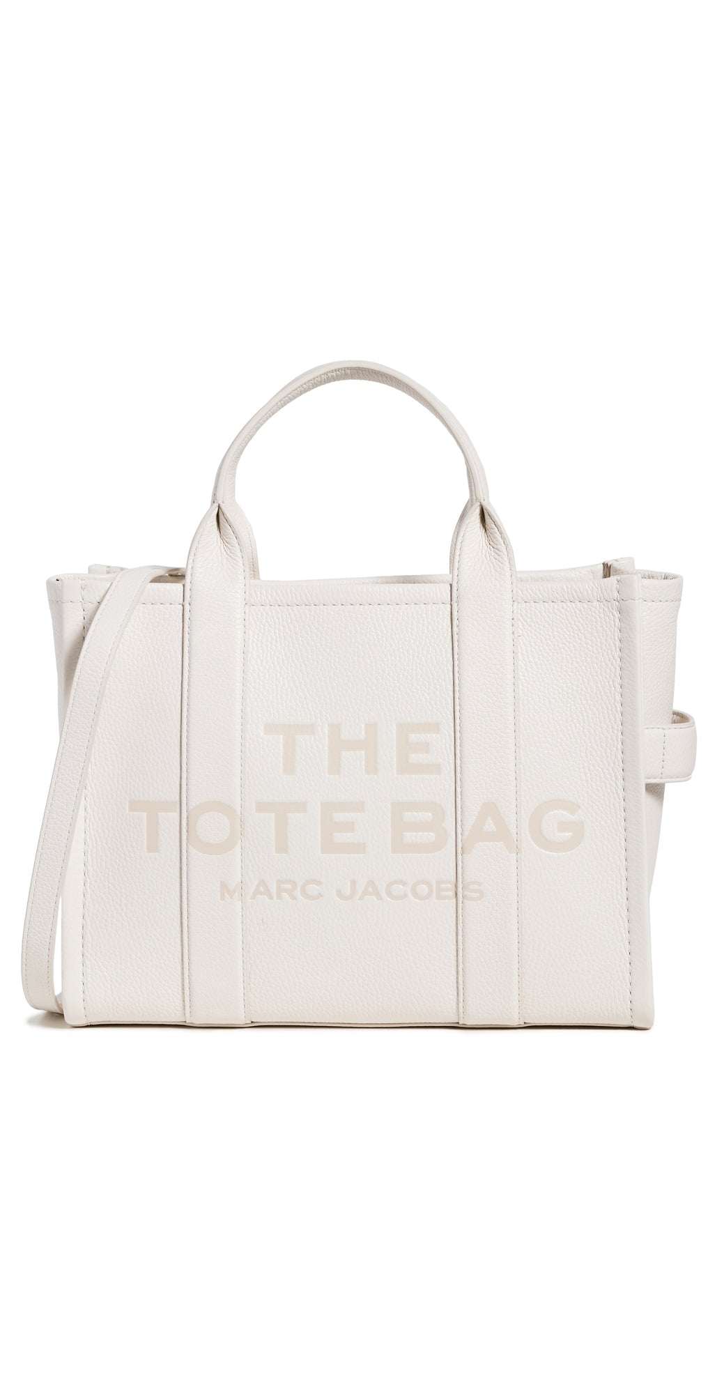 Marc Jacobs Marc Jacobs Tote Bag Medium The Leather Medium Tote Bag in Cotton/Silver
