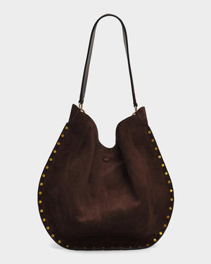 Isabel Marant Oskan Studded Suede Hobo Bag