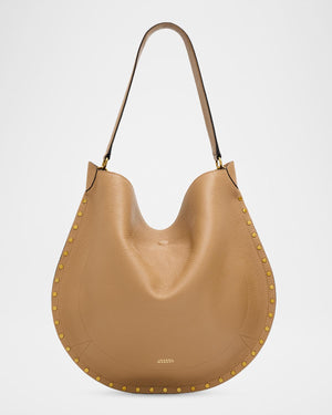 Isabel Marant Oskan Studded Grainy Leather Shoulder Bag