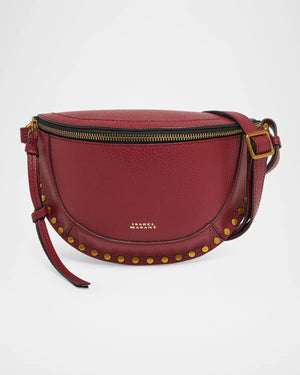 Isabel Marant Skano Studded Grain Leather Shoulder Bag