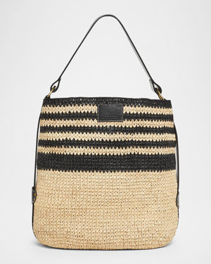 Isabel Marant Bayia Bayia Striped Raffia Bucket Bag