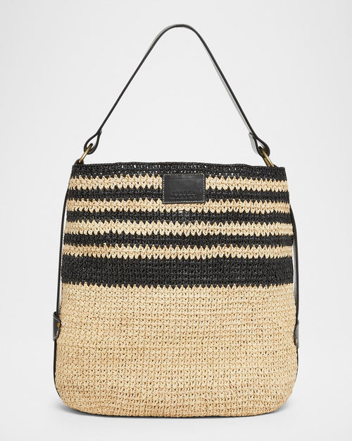 Isabel Marant Bayia Bayia Striped Raffia Bucket Bag