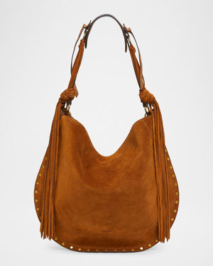 Isabel Marant Oskan Studded Suede Hobo Bag