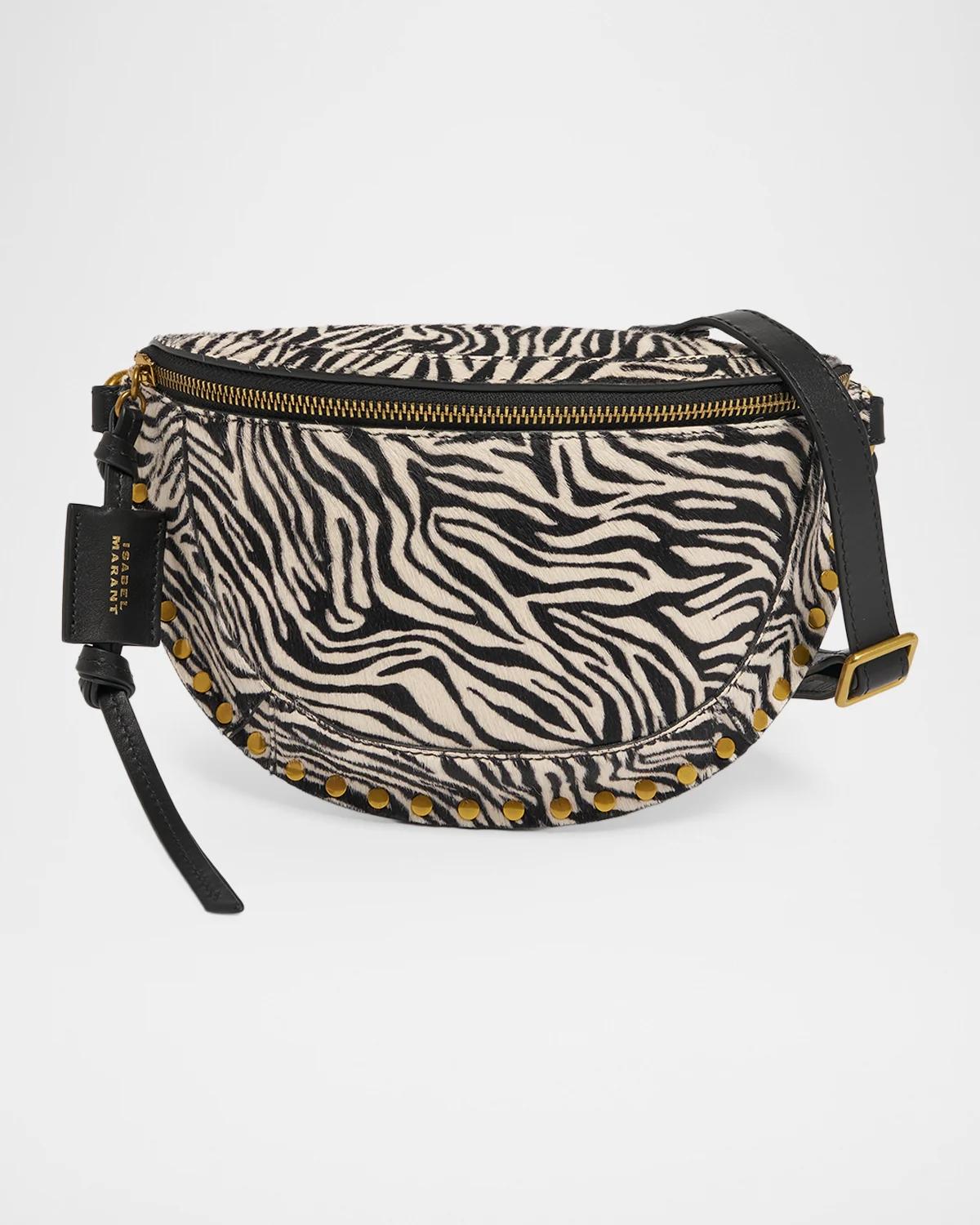 Isabel Marant Isabel Marant Skano Zebra-Print Calf-Hair Belt Bag