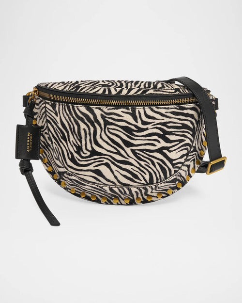Isabel Marant Skano Zebra-Print Calf-Hair Belt Bag