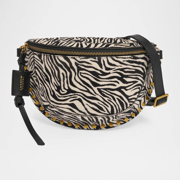 Isabel Marant Skano Zebra-Print Calf-Hair Belt Bag