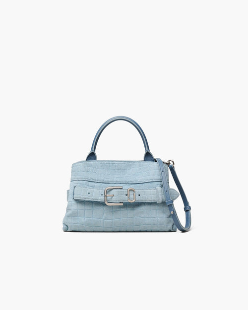Marc Jacobs Dakota Small Satchel The Suede Croc Bag in Blue Mist