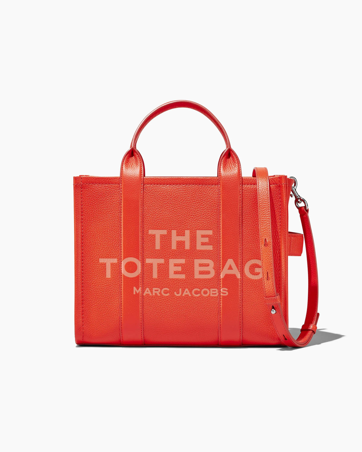 Marc Jacobs Marc Jacobs Tote Bag Medium The Leather Medium Tote Bag in Electric Orange