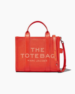 Marc Jacobs Tote Bag Medium The Leather Medium Tote Bag in Electric Orange