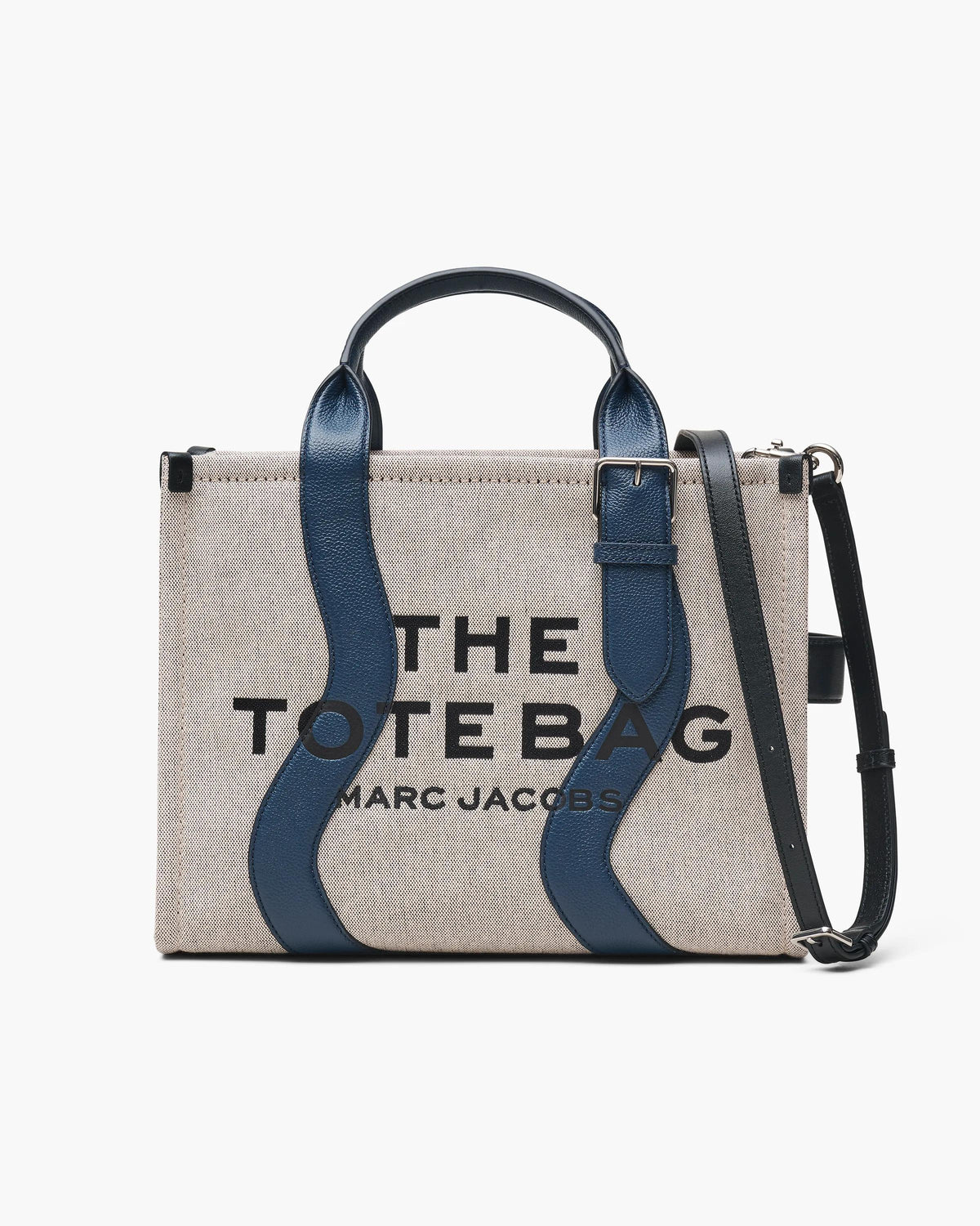 Marc Jacobs Marc Jacobs Tote Bag Medium Medium Tote Bag In Wavy Canvas in Ivory/Navy