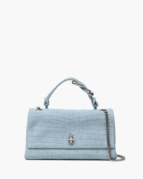 Marc Jacobs Dual Convertible Shoulder The Suede Croc Bag in Blue Mist