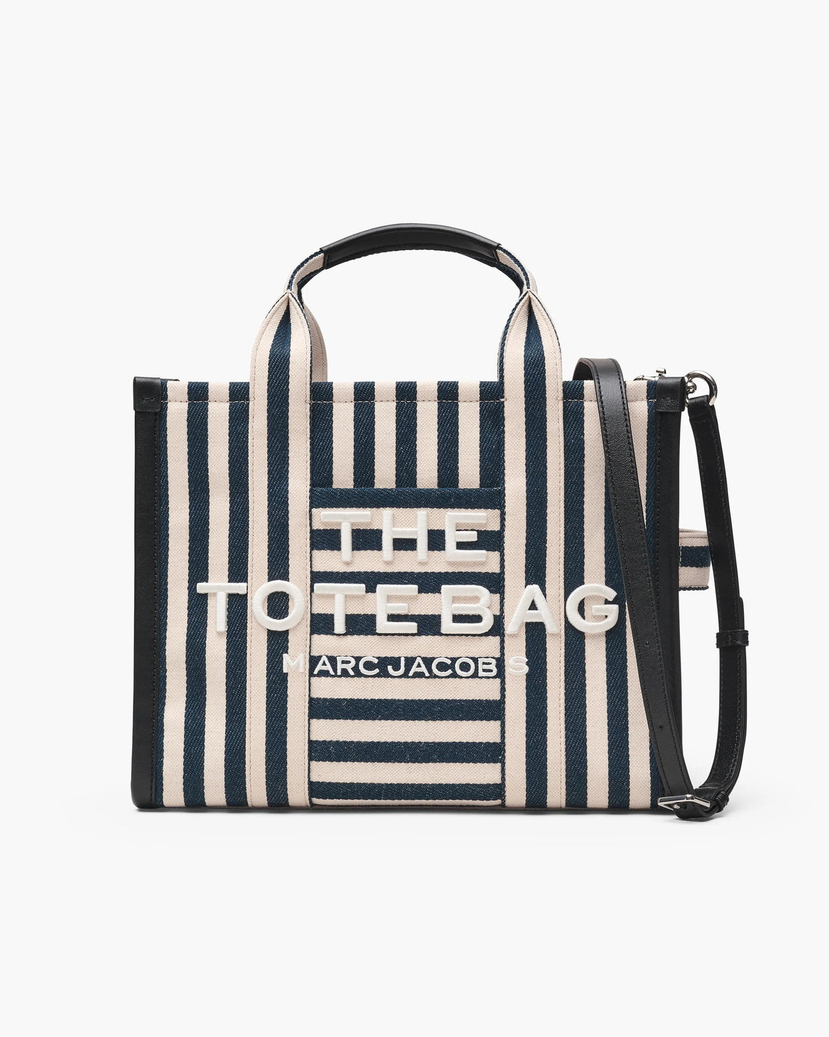 Marc Jacobs Marc Jacobs Tote Bag Medium The Stripe Canvas Medium Tote Bag in Blue Sea Multi