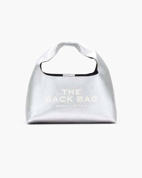 Marc Jacobs Sack Bag Mini The Metallic Leather Mini Sack Bag in Silver