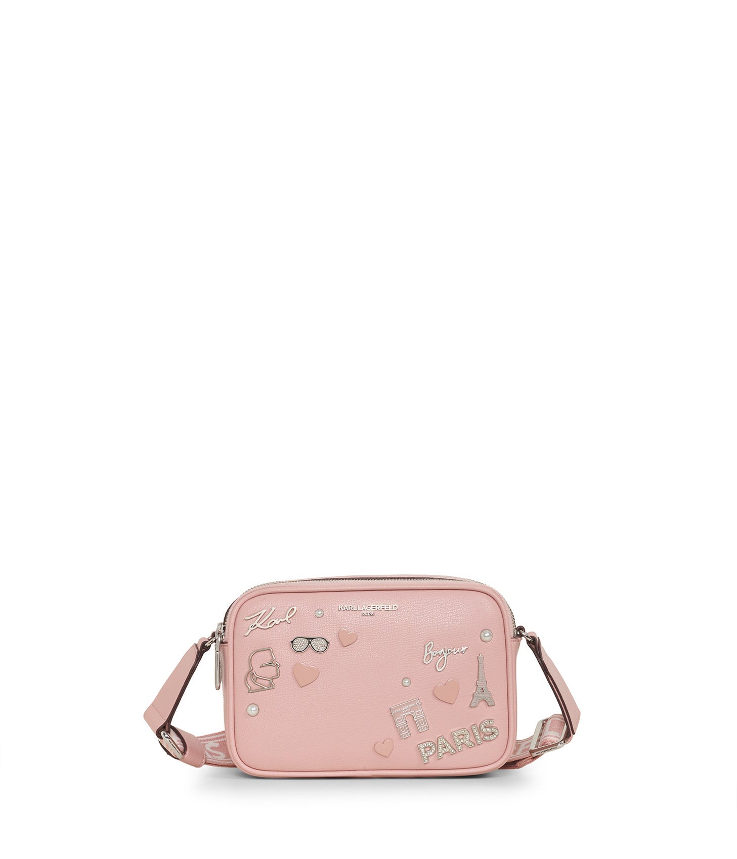 Karl Lagerfeld Paris | Women's Maybelle Round Head Duo Camera Crossbody Bag | Rose Smoke Pink