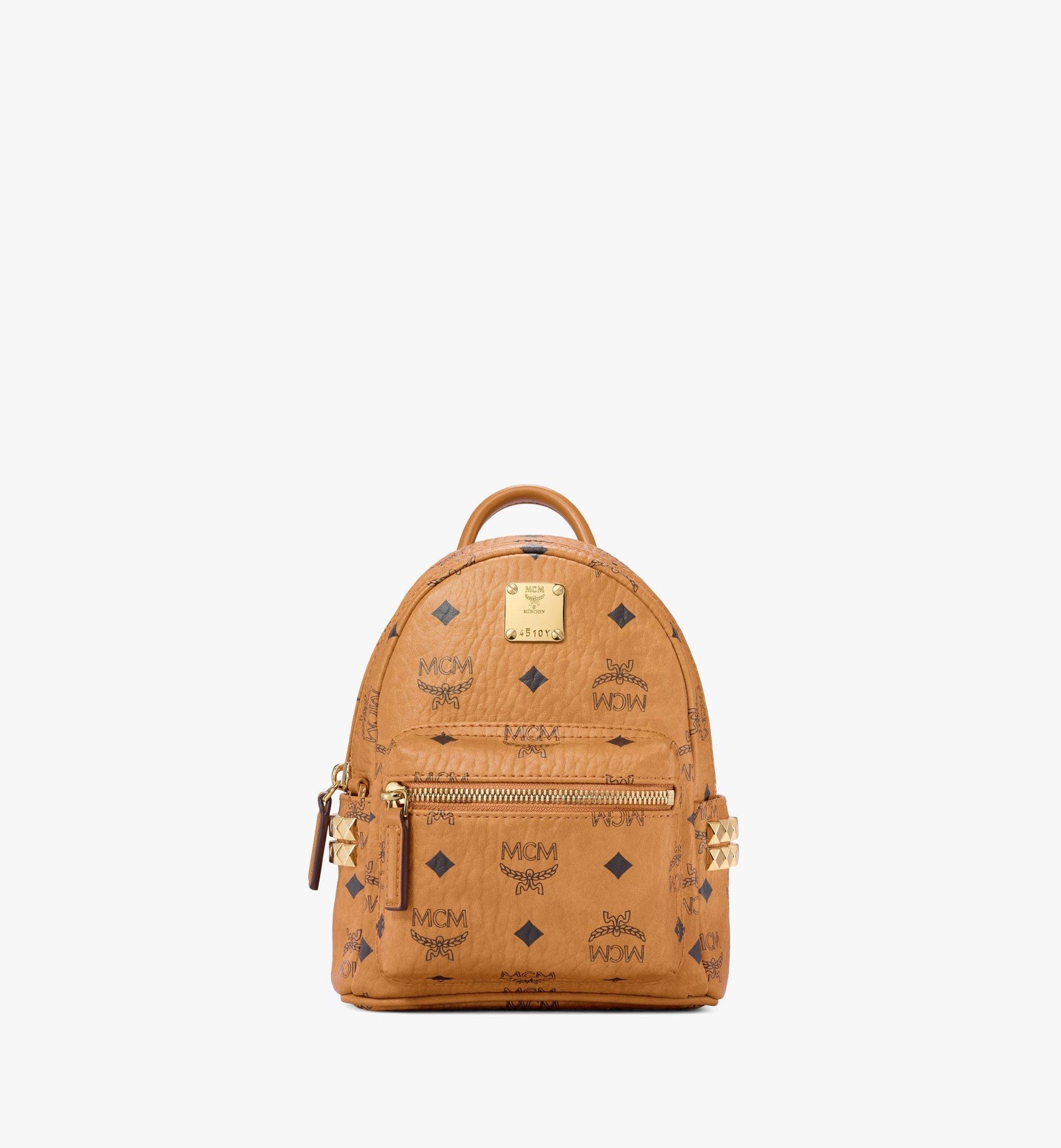 Mcm Stark Bebe Boo Side Studs Backpack In Visetos