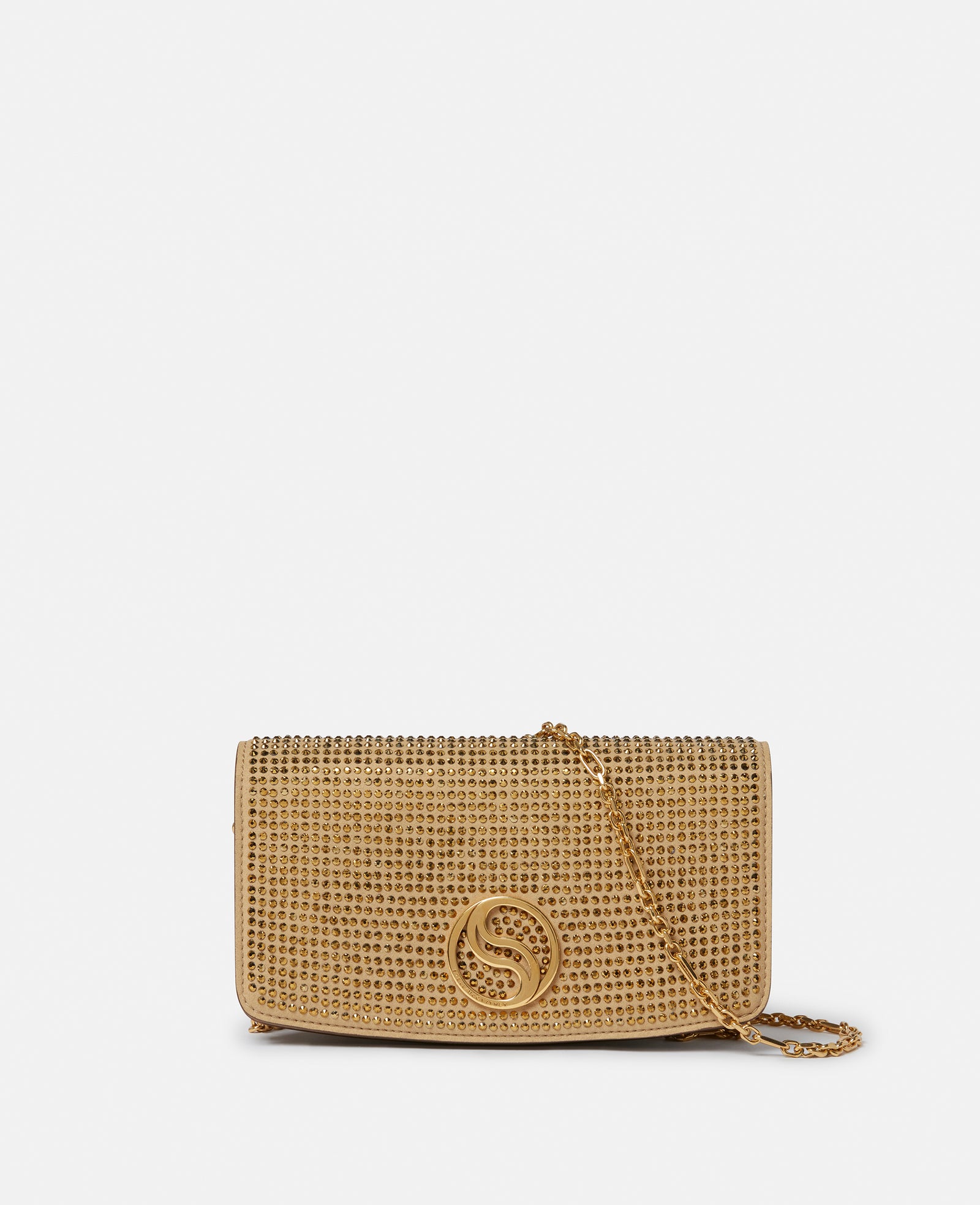 Stella Mccartney - S-Wave Sequinned Wallet on Strap, Woman, Gold