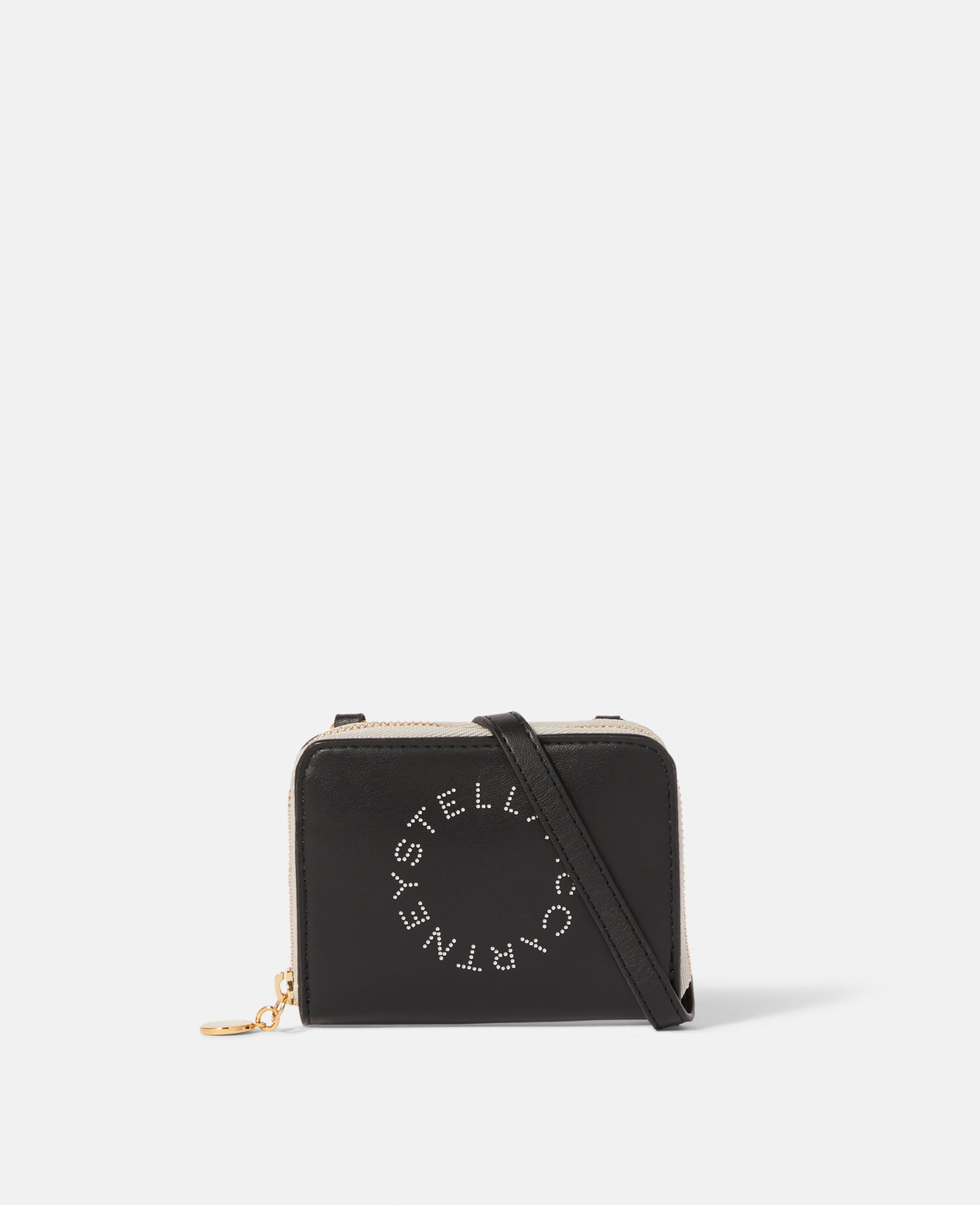 Stella Mccartney - Logo Zip Strap Cardholder, Woman, Black